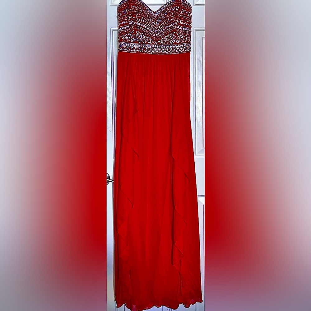 Strapless Red Formal Dress